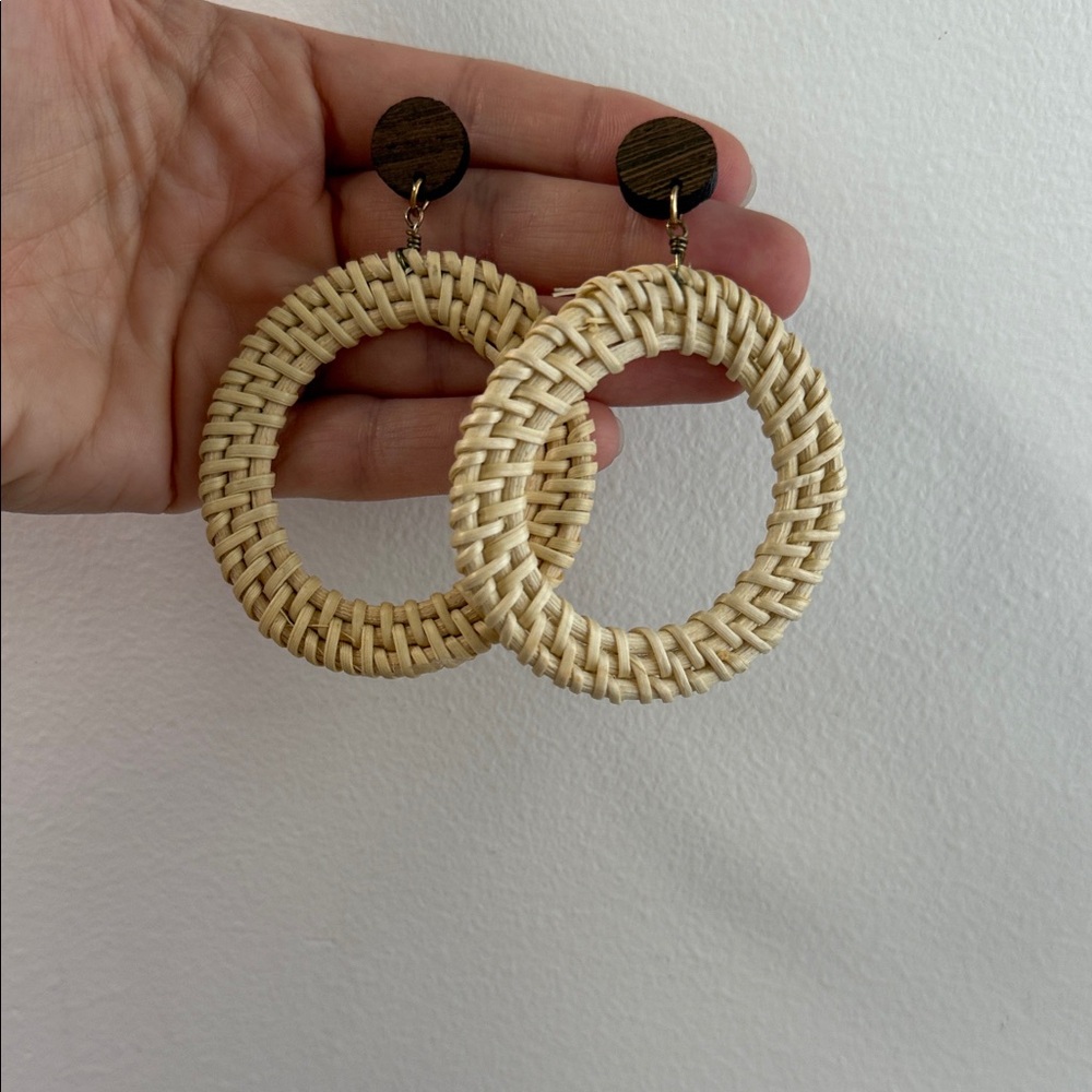 Natural Woven Hoop Earrings